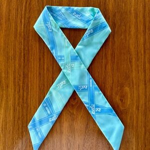 Hermes Twilly- blue/green silk